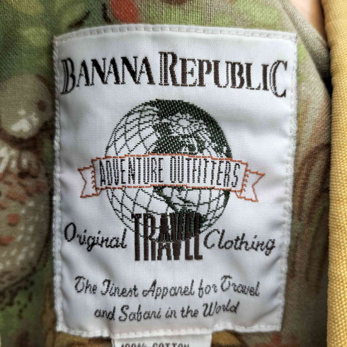 バナナリパブリック BANANA REPUBLIC 80s 地球タグ 襟共地 裏地総柄 ハンティングジャケット カバーオール メンズ import:XL